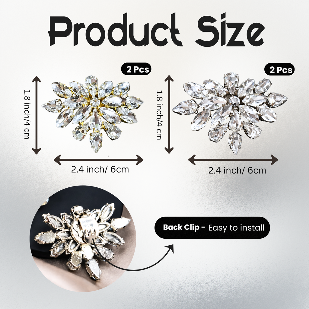 Starburst Crystal Clip (Pair)