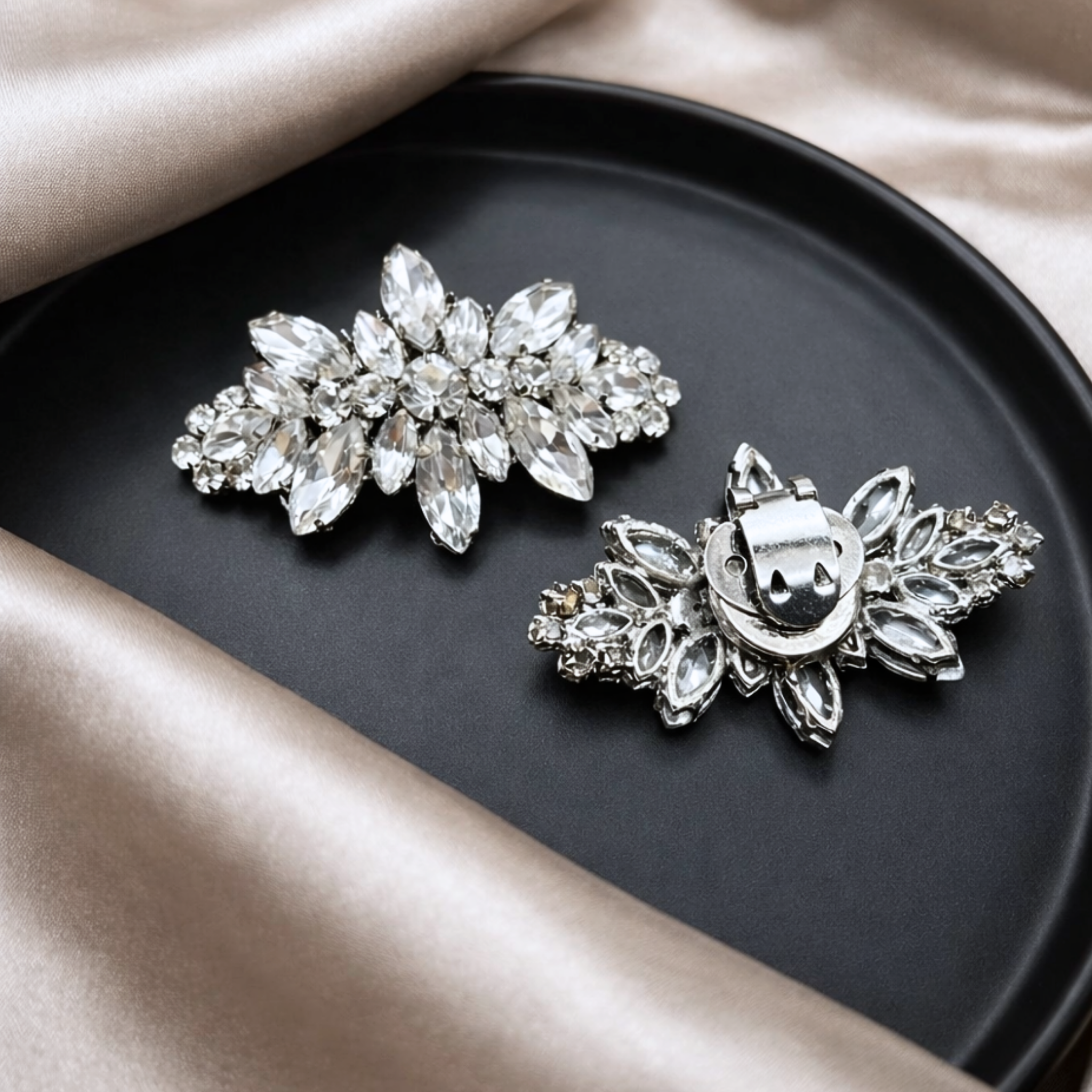 Marquise Bloom Crystal Clip (Pair)