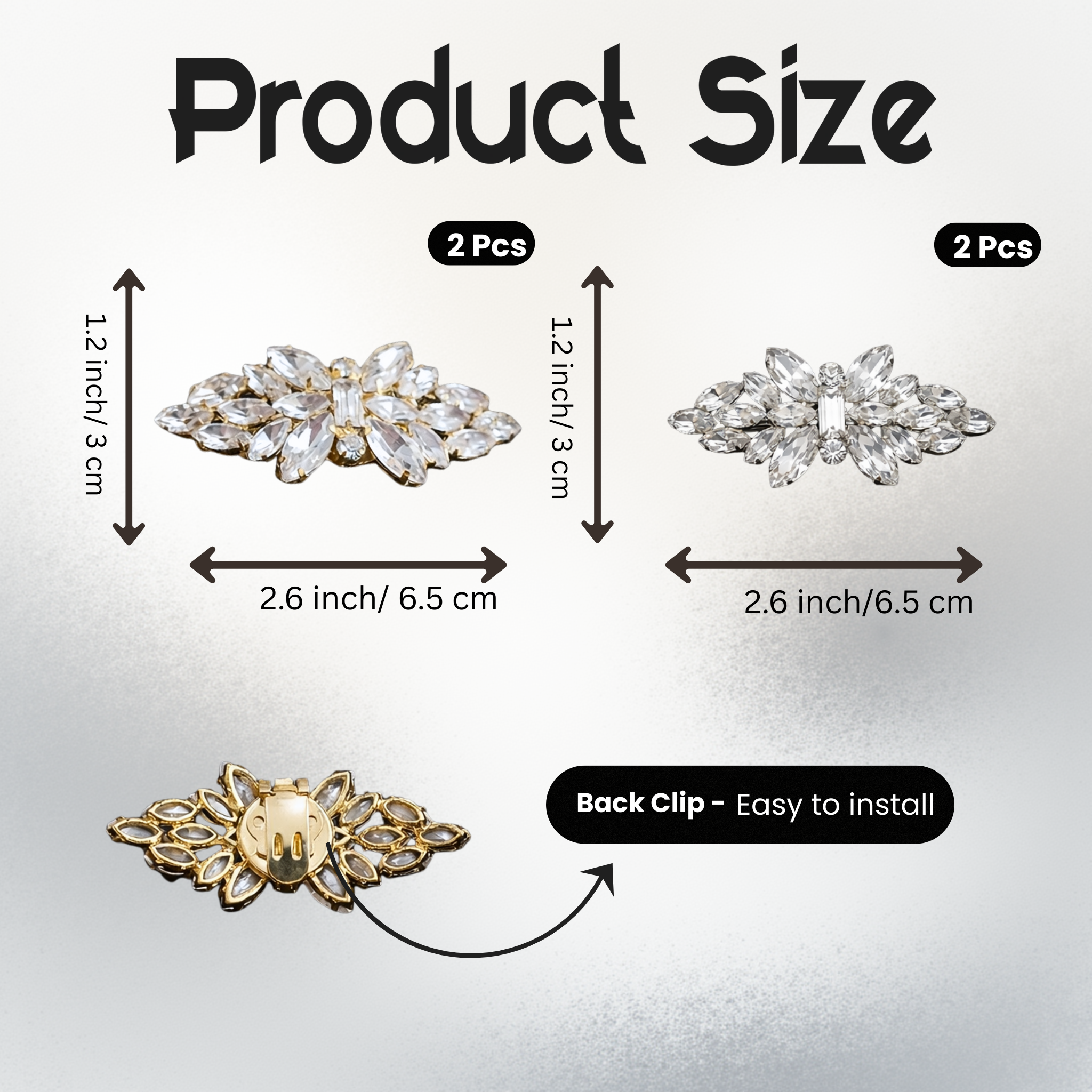 Radiance Crown Crystal Clip (Pair)