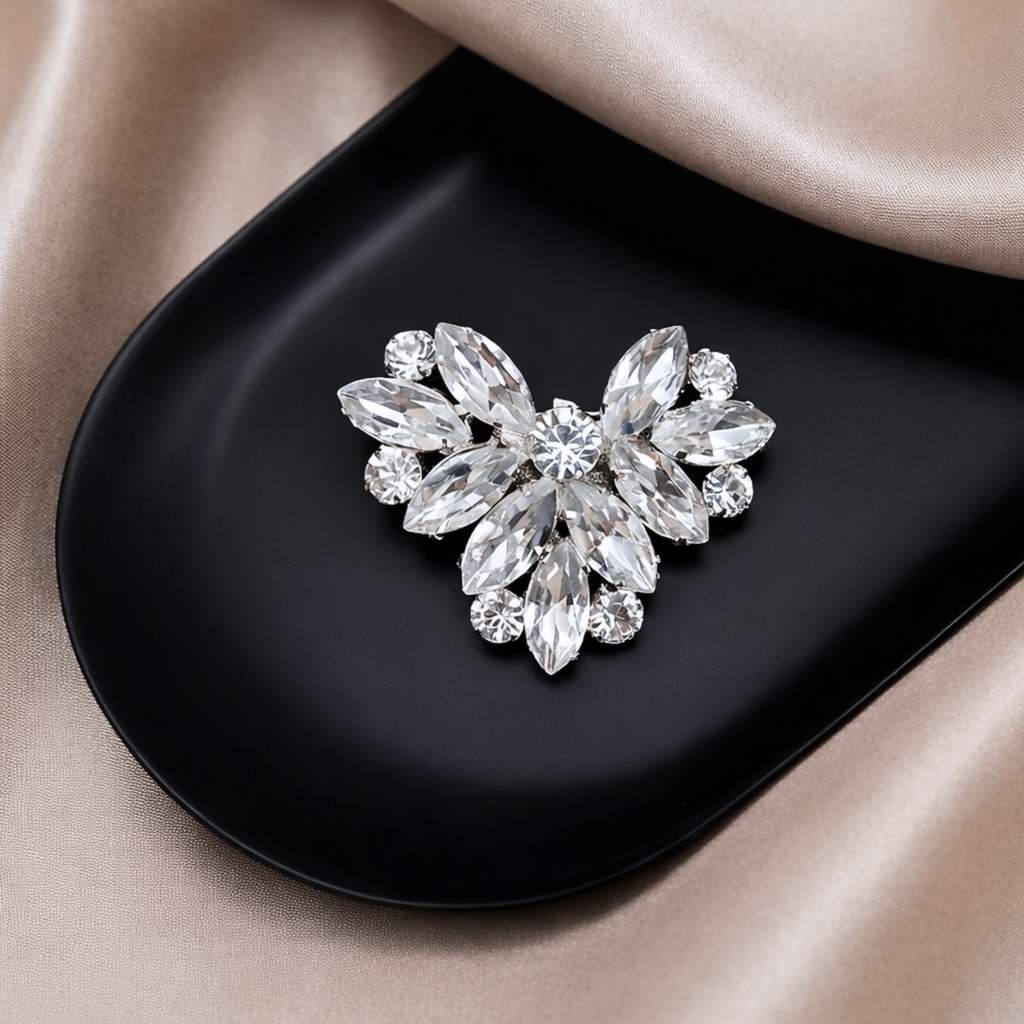 Radiance Heart Crystal Clip (Pair)