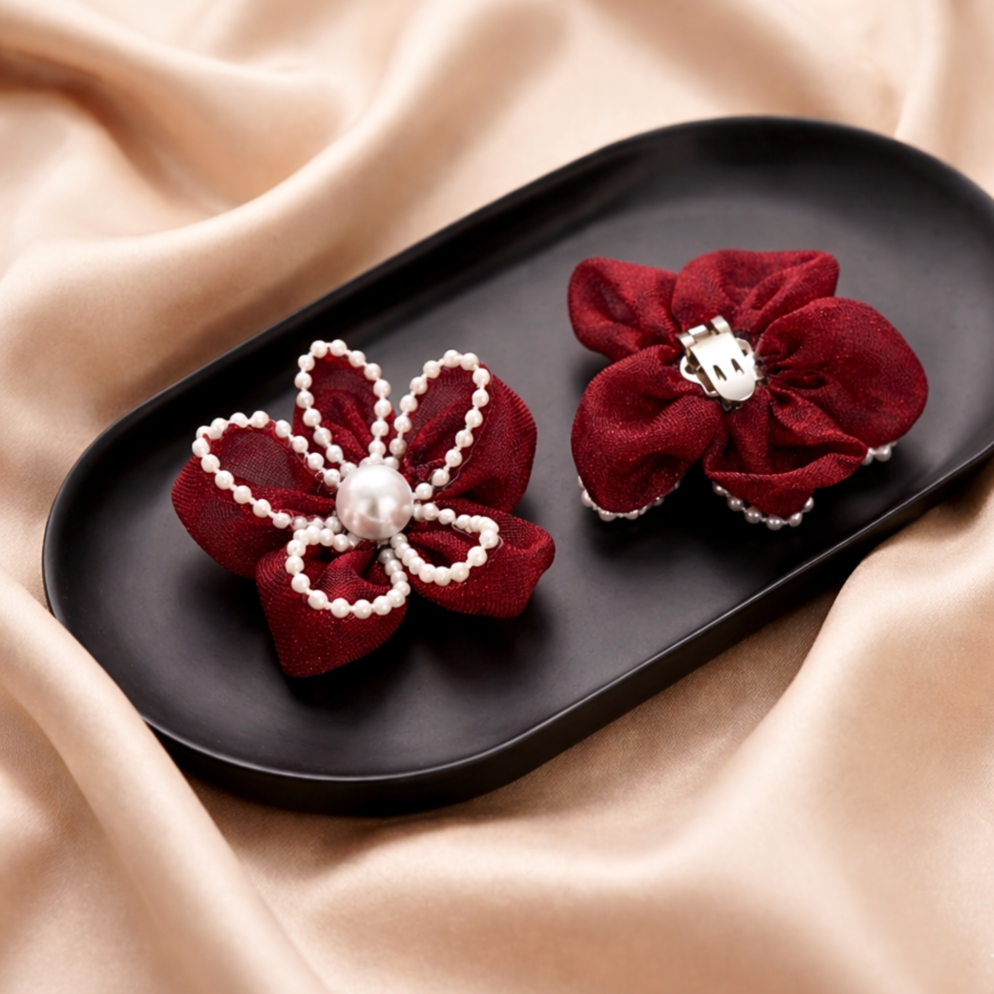 Pearl Bloom Flower Clip (Pair)