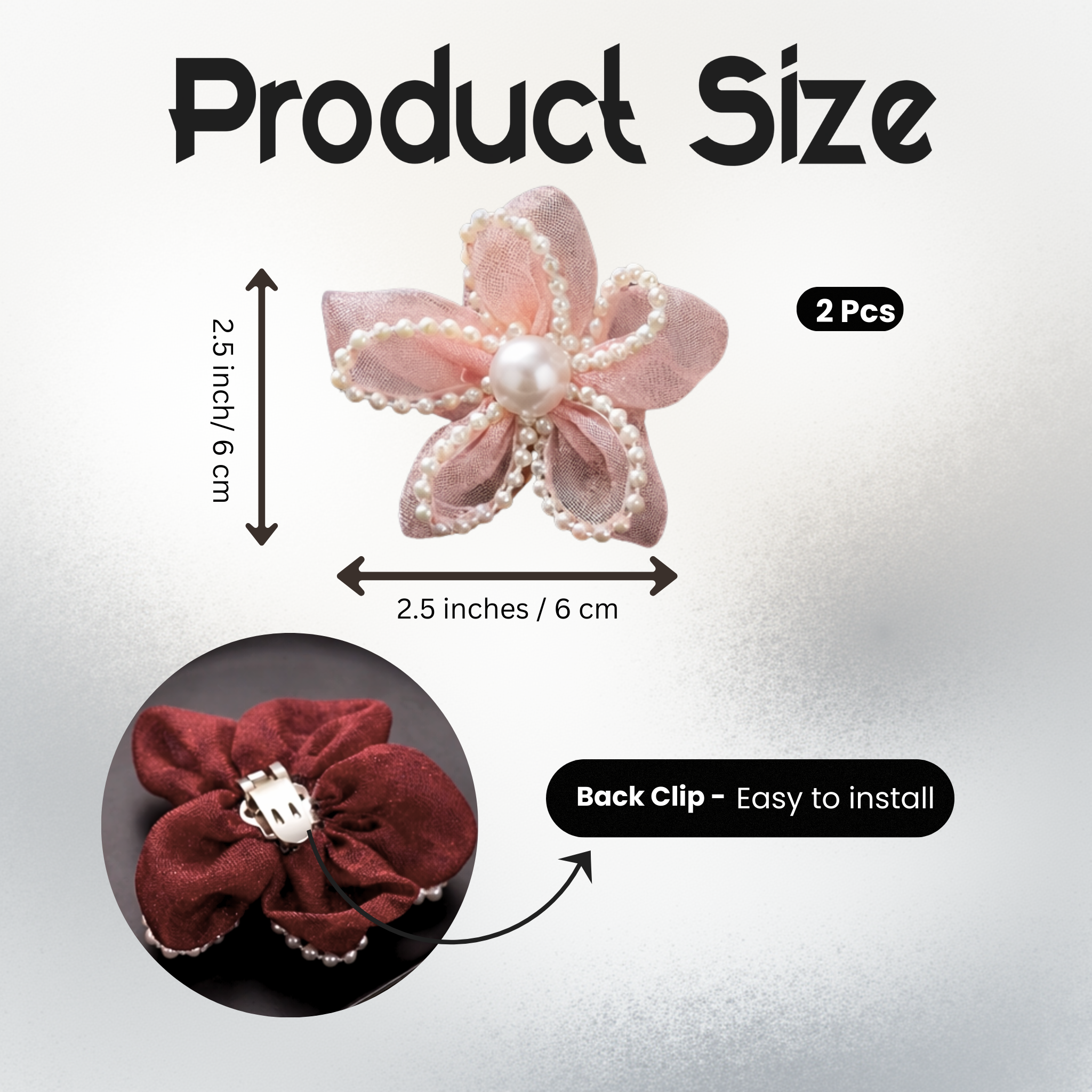 Pearl Bloom Flower Clip (Pair)