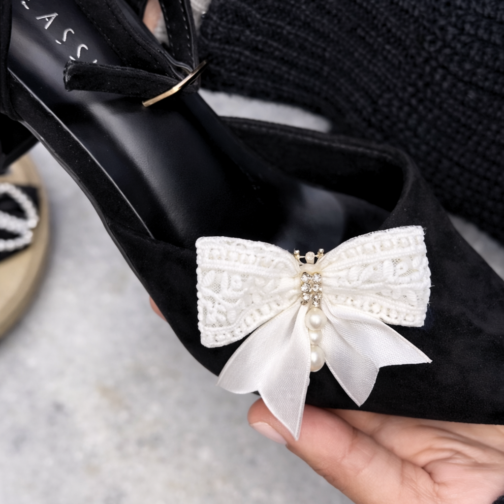Ivory Pearl Bow Clip