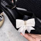 Ivory Pearl Bow Clip