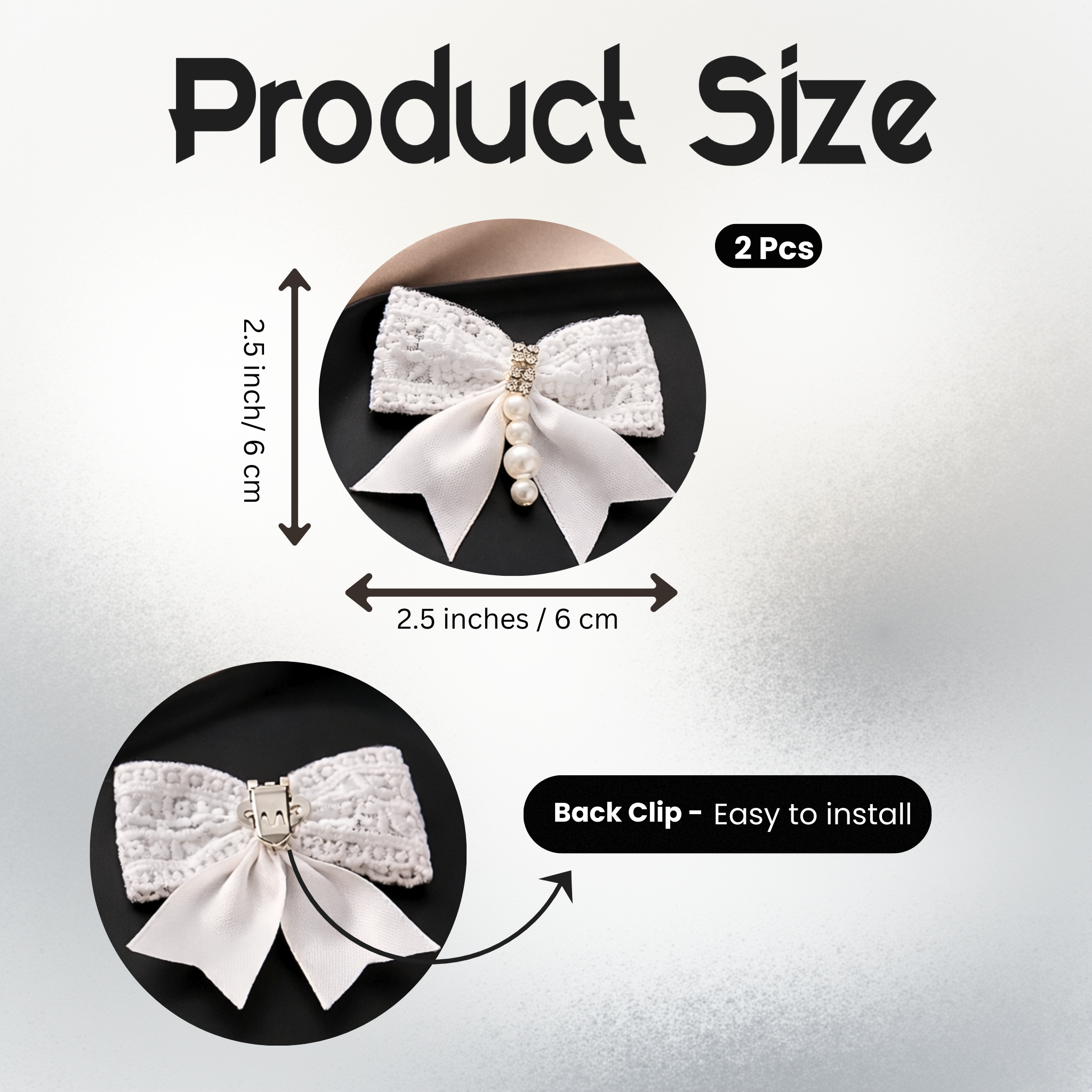 Ivory Pearl Bow Clip