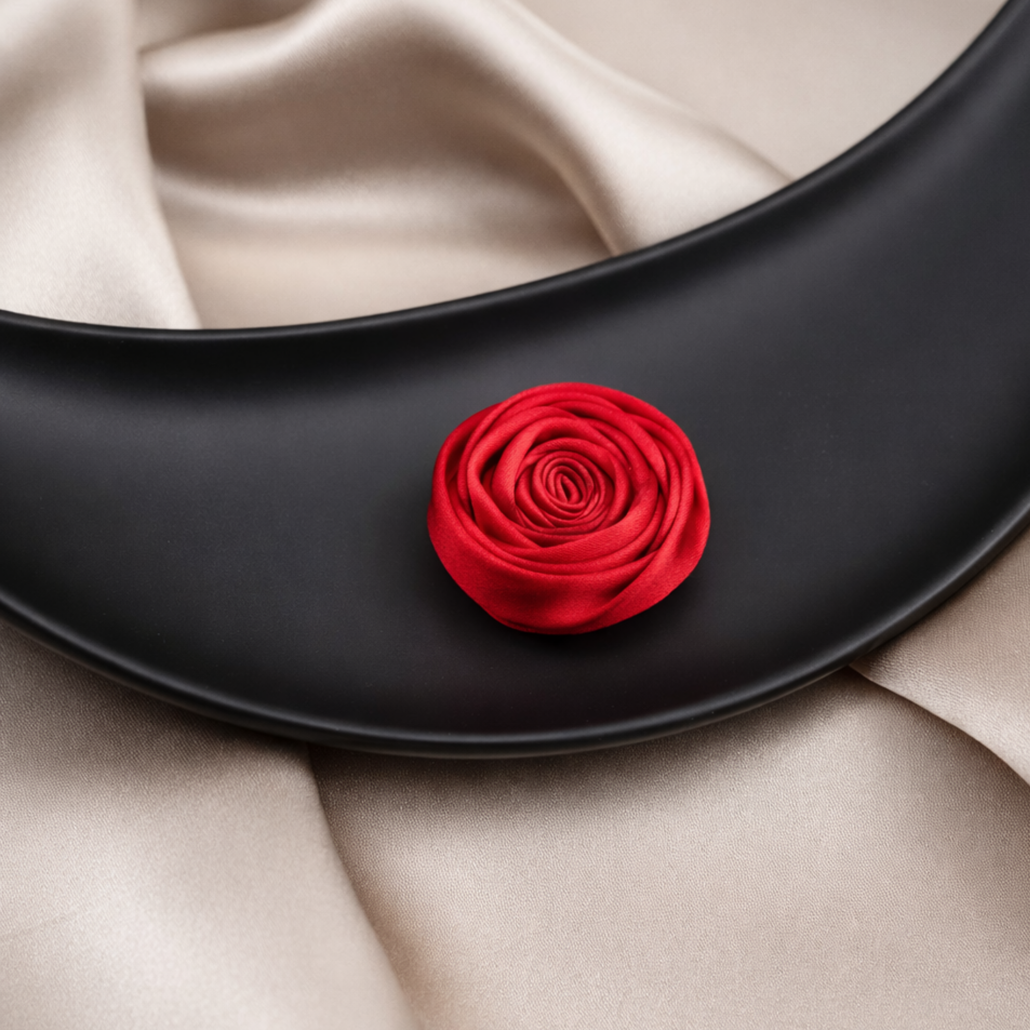 Rose Satin Swirl Clip (Pair)