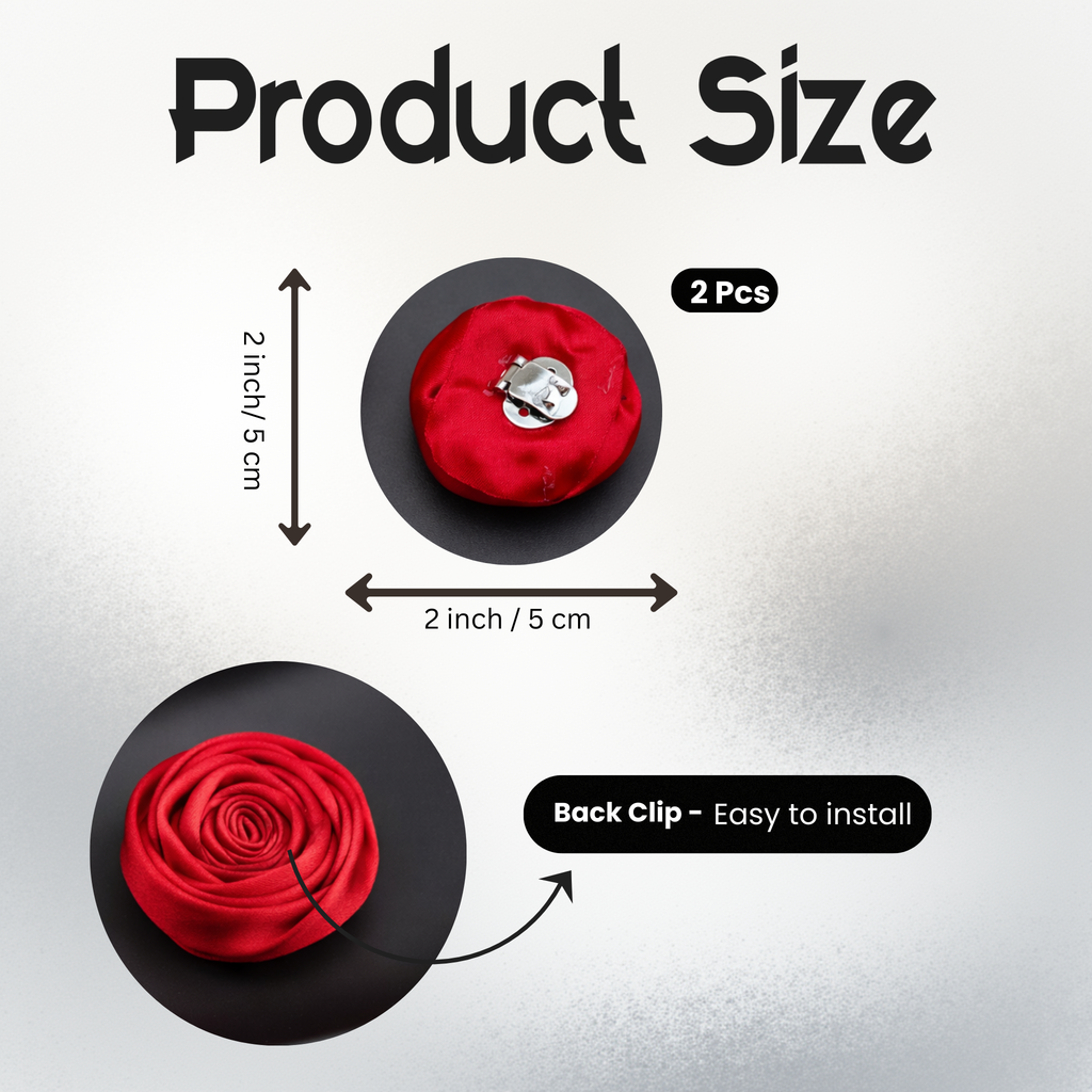 Rose Satin Swirl Clip (Pair)