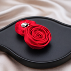 Rose Satin Swirl Clip (Pair)
