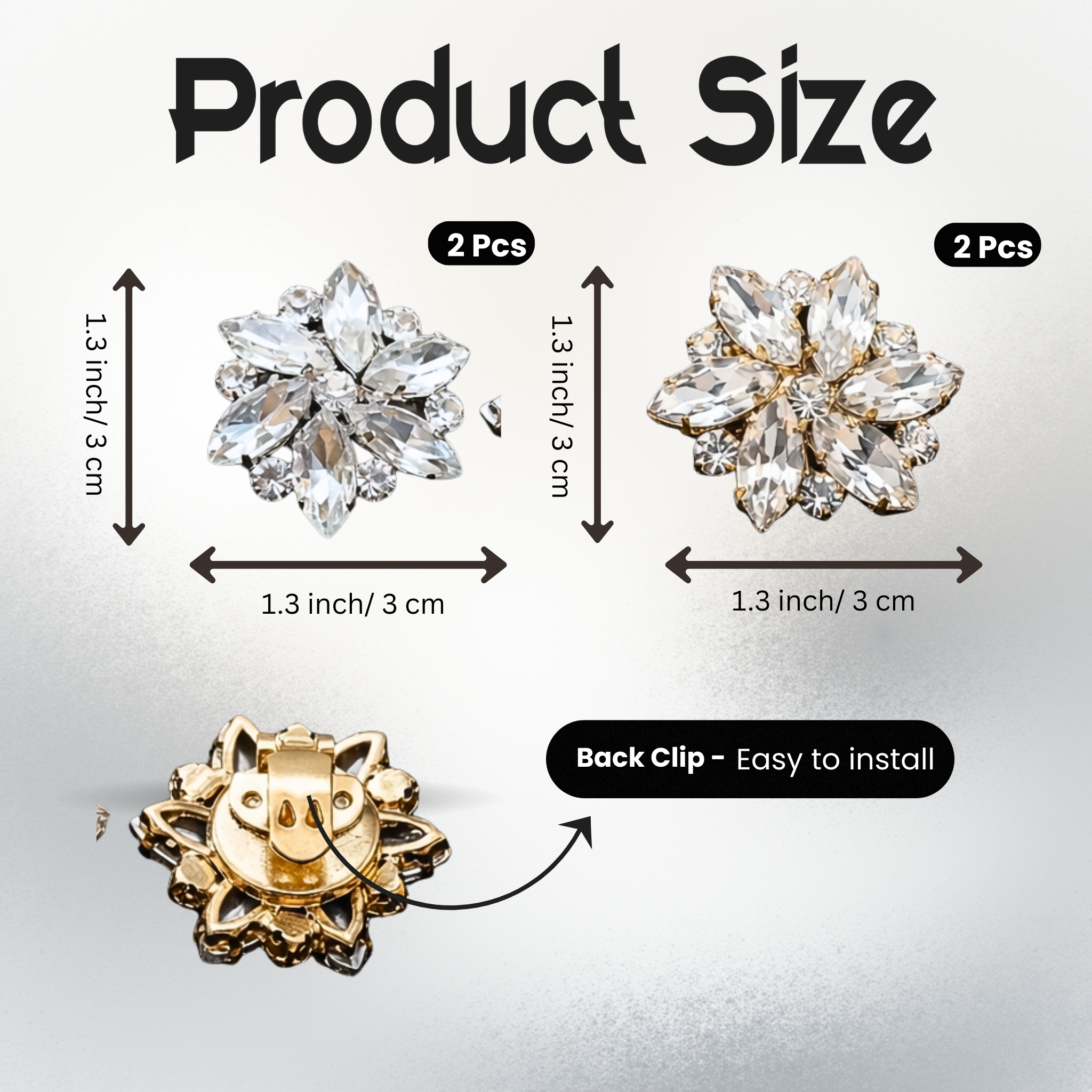 Starlight Bloom Crystal Clip (Pair)